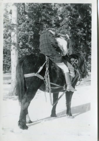 1938 Two Women on a Horse in the Summer at King's Hill