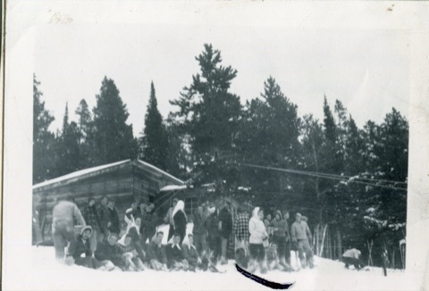 1940s The Warming Hut — Group of skiers