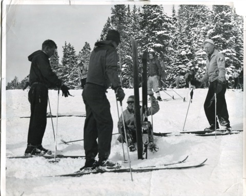 1947 Accident with Patrol members Rex Tanberg, Marion Sletten, Jim Hitson, Tom Newcomb