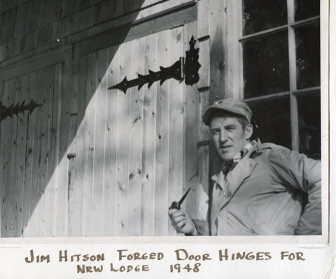 1948 Jim Hitson forged door hinges for the new Lodge