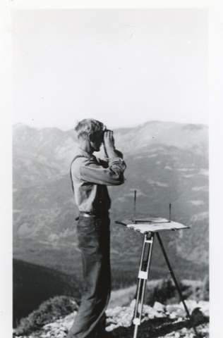 1936 Demorest surveying in Little Belt Mountains
