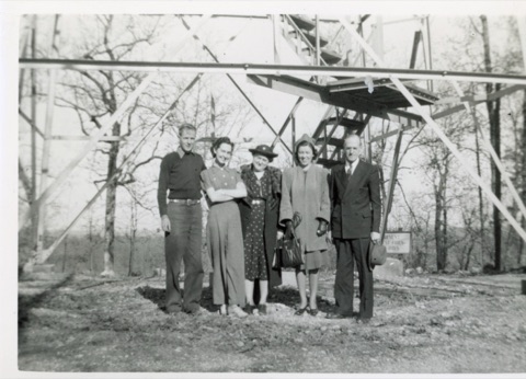 1936 Lou Demorest and his family at Porphyry Peak tower