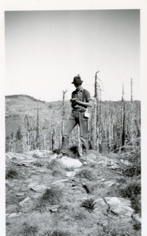 1936 Lou Demorest surveying for the CCC
