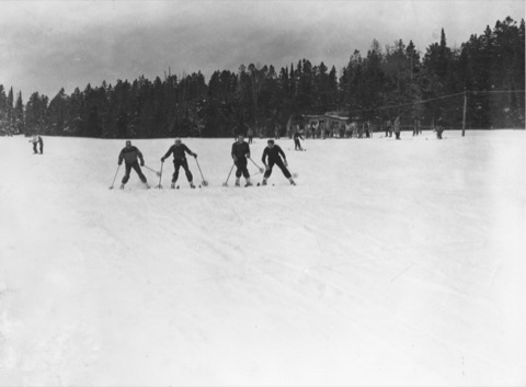 1940s Four men in a snowplough