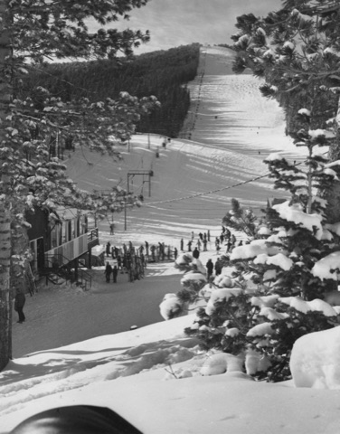 1960s The lodge and the T-bar from above